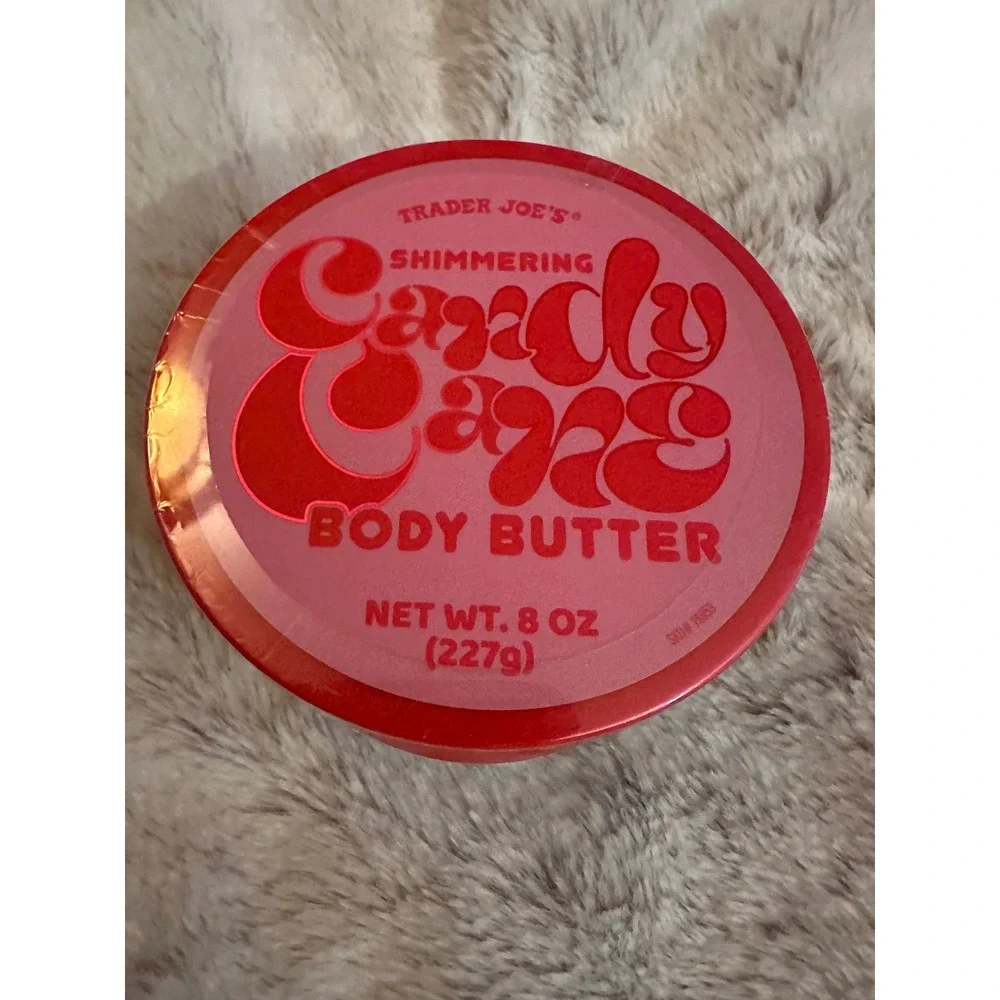 Trader Joes Shimmering Candy Cane Body Butter 8‎ oz New Limited Edition Holiday